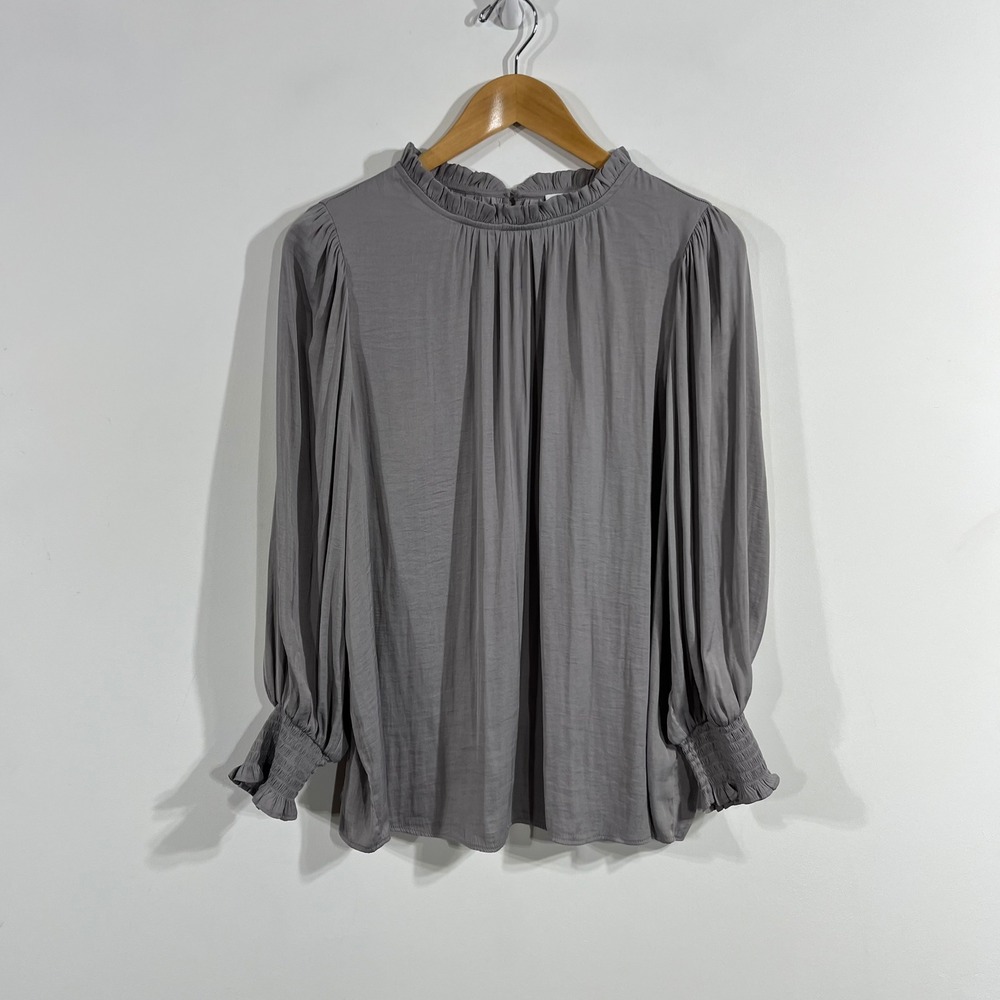 Maison d'Amélie Parisian Renfair Victorian Ruffle Neck Smocked Cuff Top Large